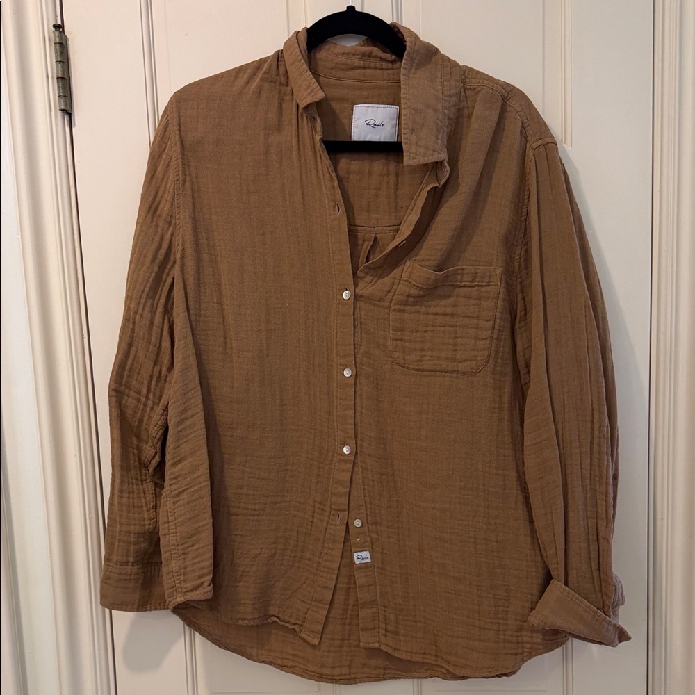 Rails Women's Brown Gauze Button-Up Blouse